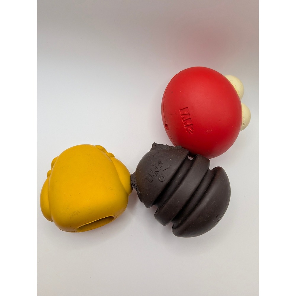 BarkBox Durable Dog Toy Treat Dispenser Bundle Rubber Super Chewer 3 pc Lot - Picture 3 of 12